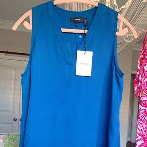 NWT Theory sleeveless Silk Blue Top
